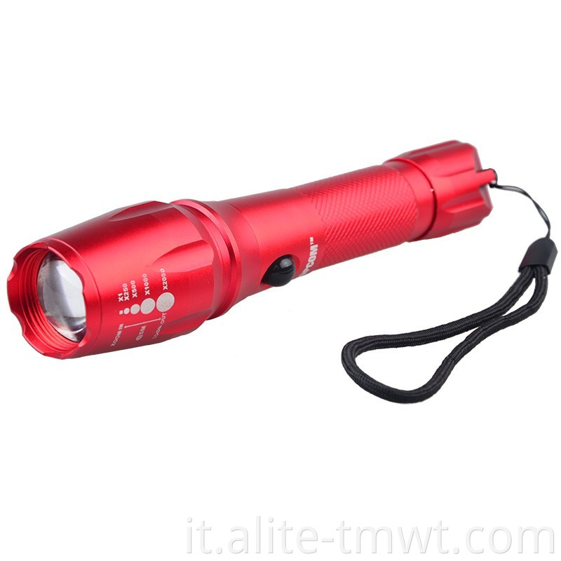 Torcia ricaricabile a LED impermeabile zoom di zoom XM-L con spina del caricabatterie